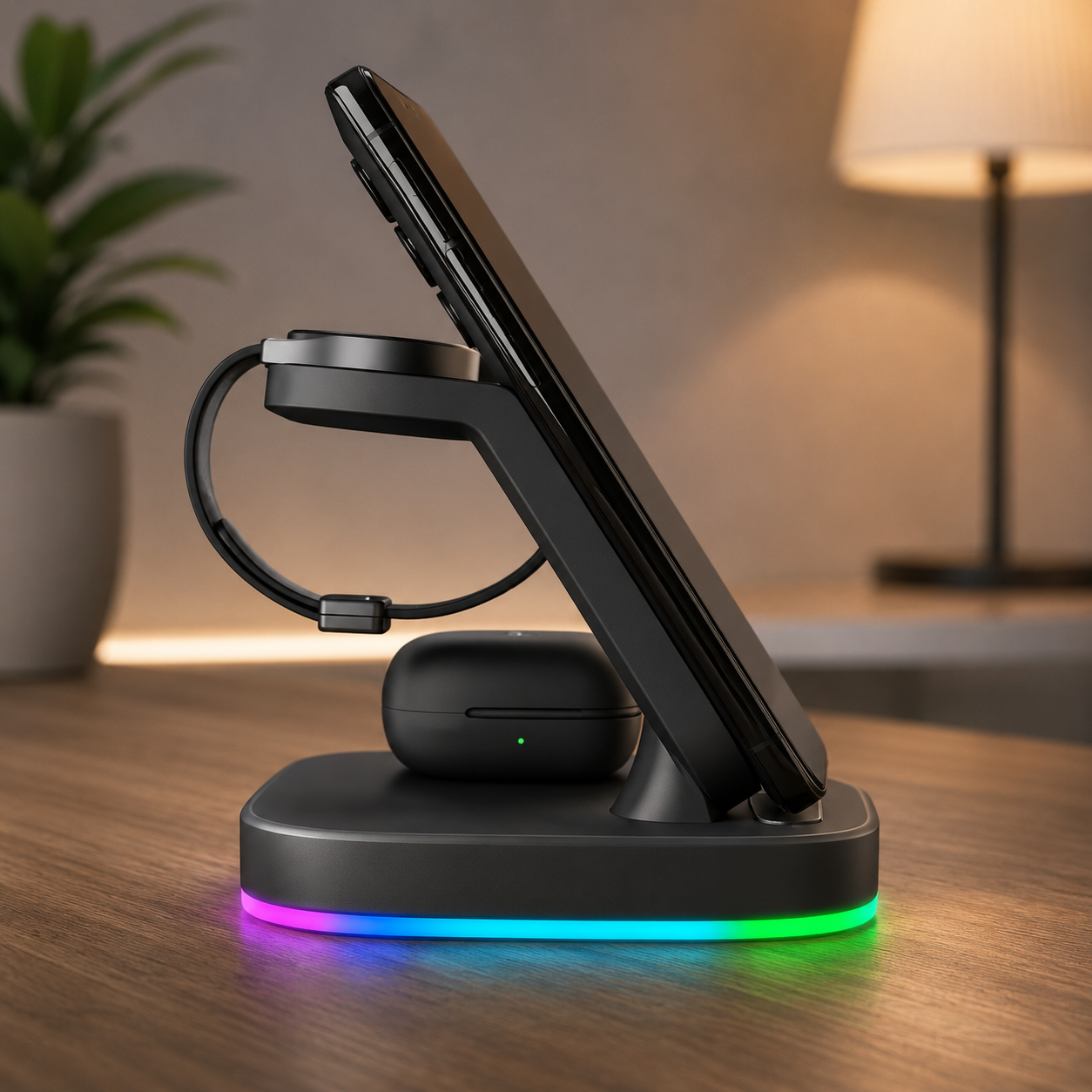 Vertical Wireless Charger Wireless Dock 3in1 Mobile Phone Headphone Charging Stand